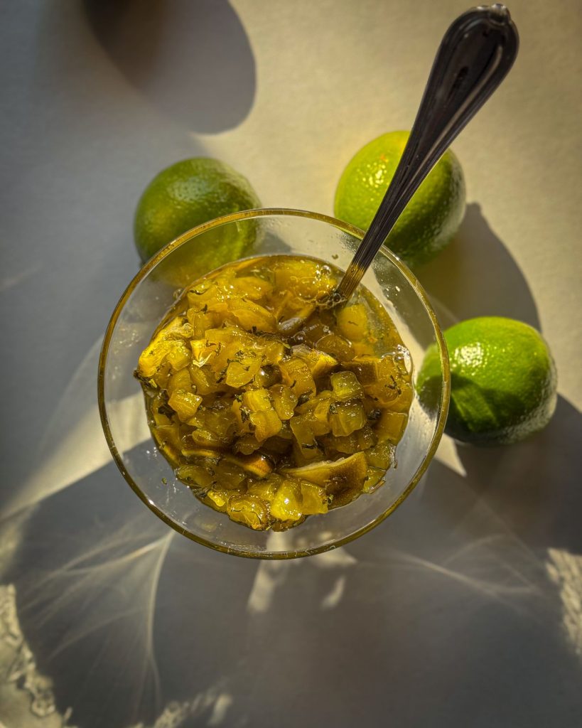 კიტრის მურაბა ლაიმით და პიტნით